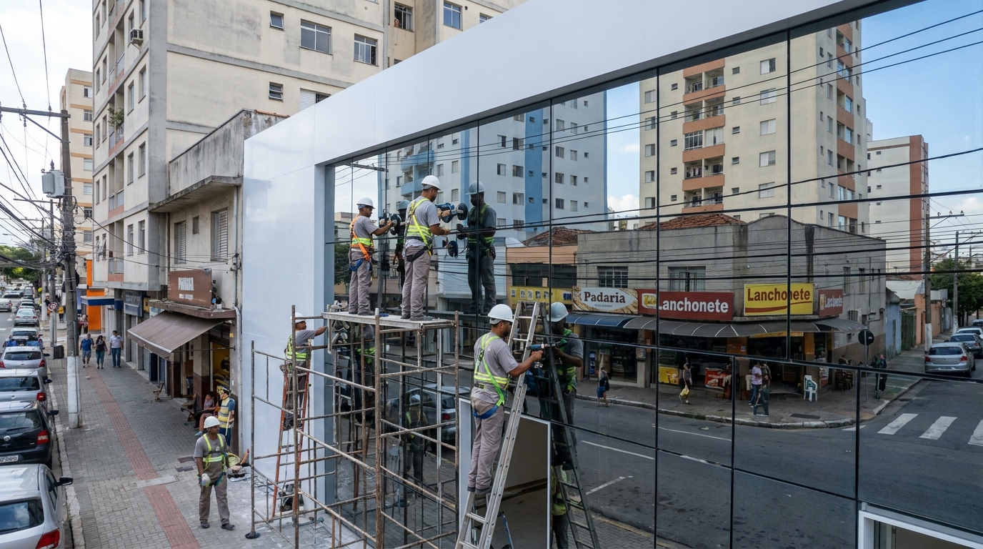 Fachada espelhada em esquina em Vila Velha-ES