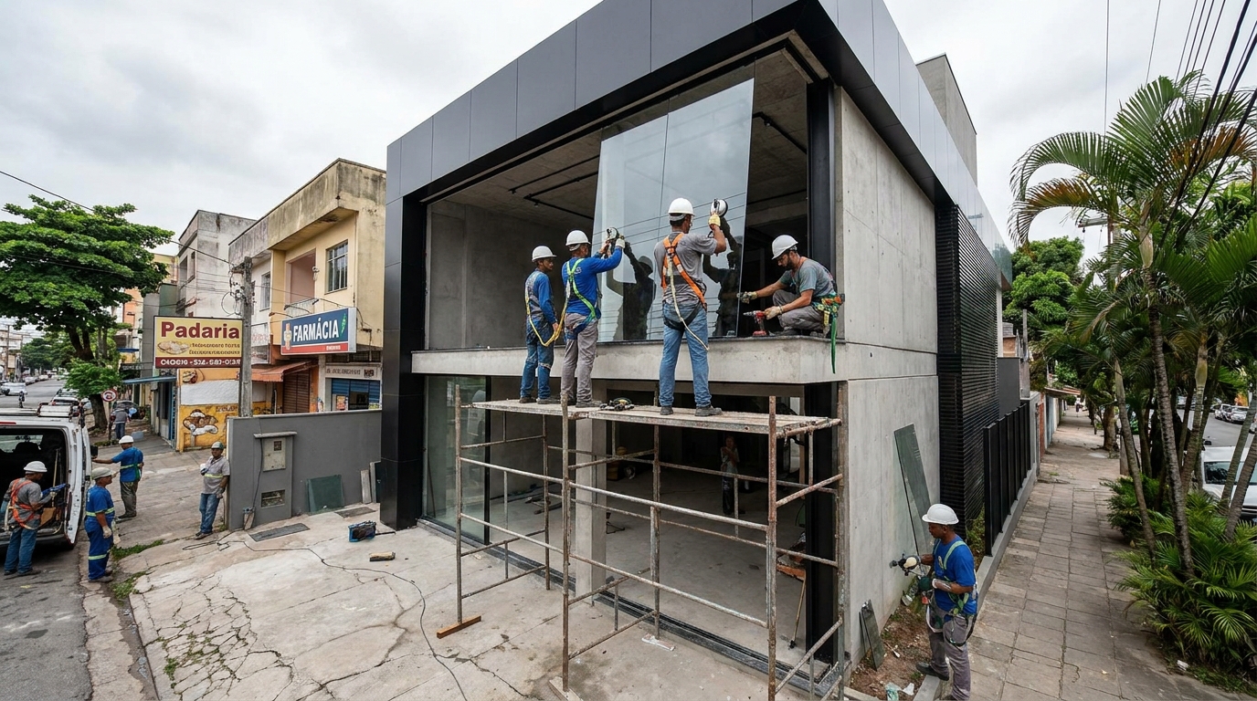 Fachada preta moderna em Vila Velha-ES